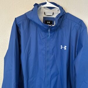 Under Armour Storm Forefront Rain Jacket Windbreaker Blue Size Extra Large XL